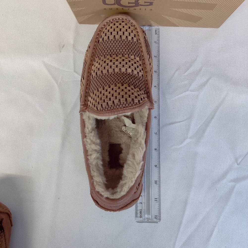 UGG Ascot Men's Size 8 Brown Woven Leather Slippers - Picture 15 of 16